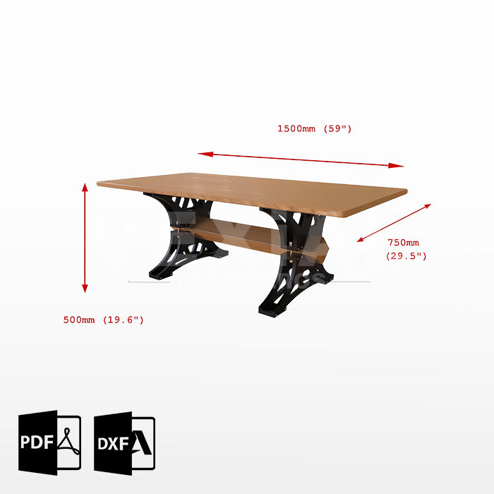 PLANOS PARA MESA INDUSTRIAL 500mm (alt) x 600mm(an)