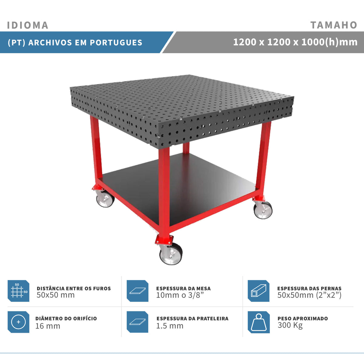 Planos para Mesas Modulares de Soldadura - Acero de 10mm o 3/8"
