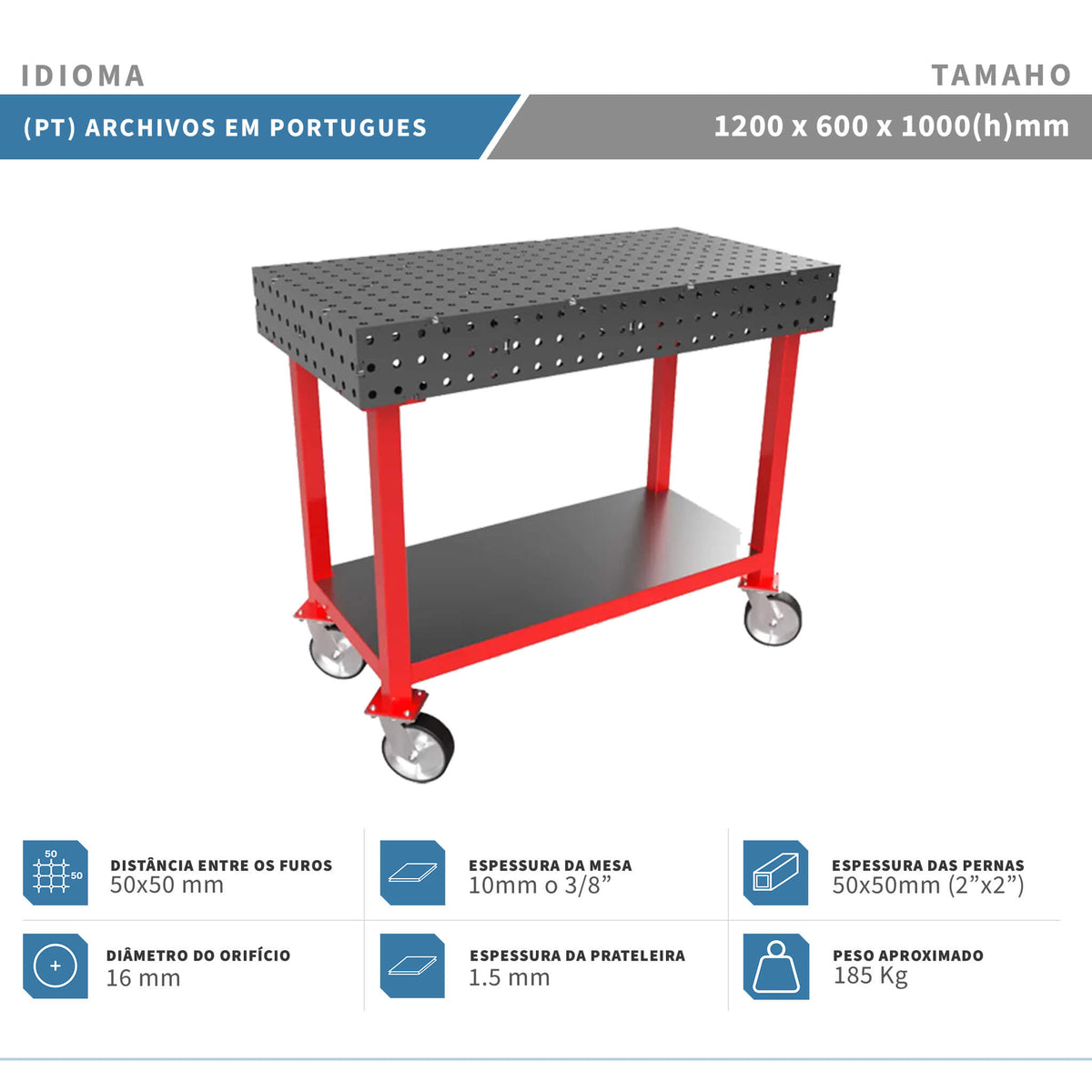 Planos para Mesas Modulares de Soldadura - Acero de 10mm o 3/8"