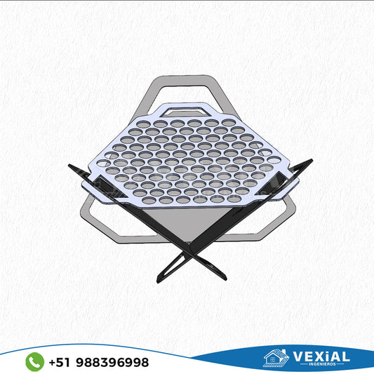ARCHIVOS DXF PARA PARRILLA PLEGABLE TRIANGULAR (300x140(h)mm) - MALETIN