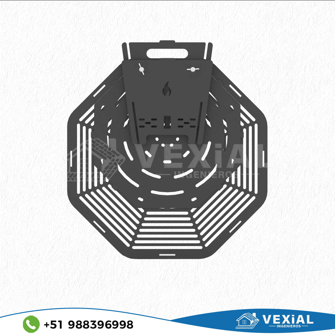 ARCHIVOS DXF PARA PARRILLA OCTAGONAL PEGLABLE (630x630x253(h)mm) - MALETIN