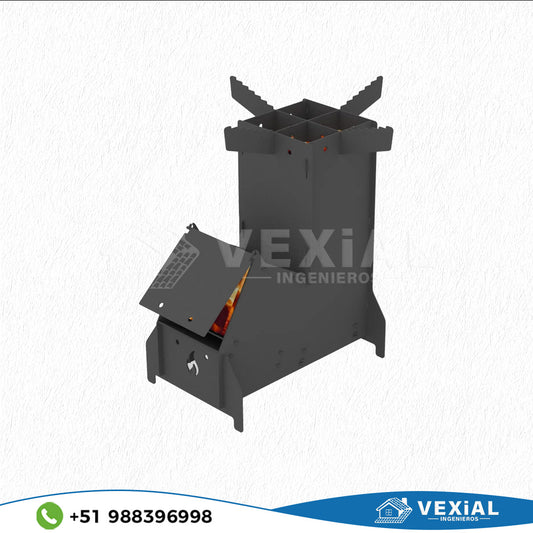 ARCHIVOS DXF PARA PARRILLA BASE COHETE ((465 x 459 x 465(h)) - MALETIN