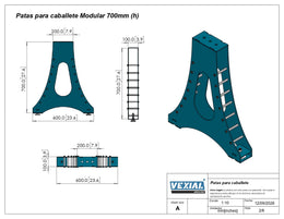 Planos para Caballete Modular de soldadura - Acero de 6mm o 1/4"