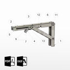 PLANOS PARA SOPORTE PLEGABLE DE ESTANTE 12" (300mm)