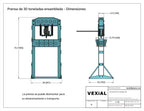 PLANOS PARA PRENSA PLEGADORA DE 30 TONELADAS (PDF + DXF) PARA TRABAJO PESADO