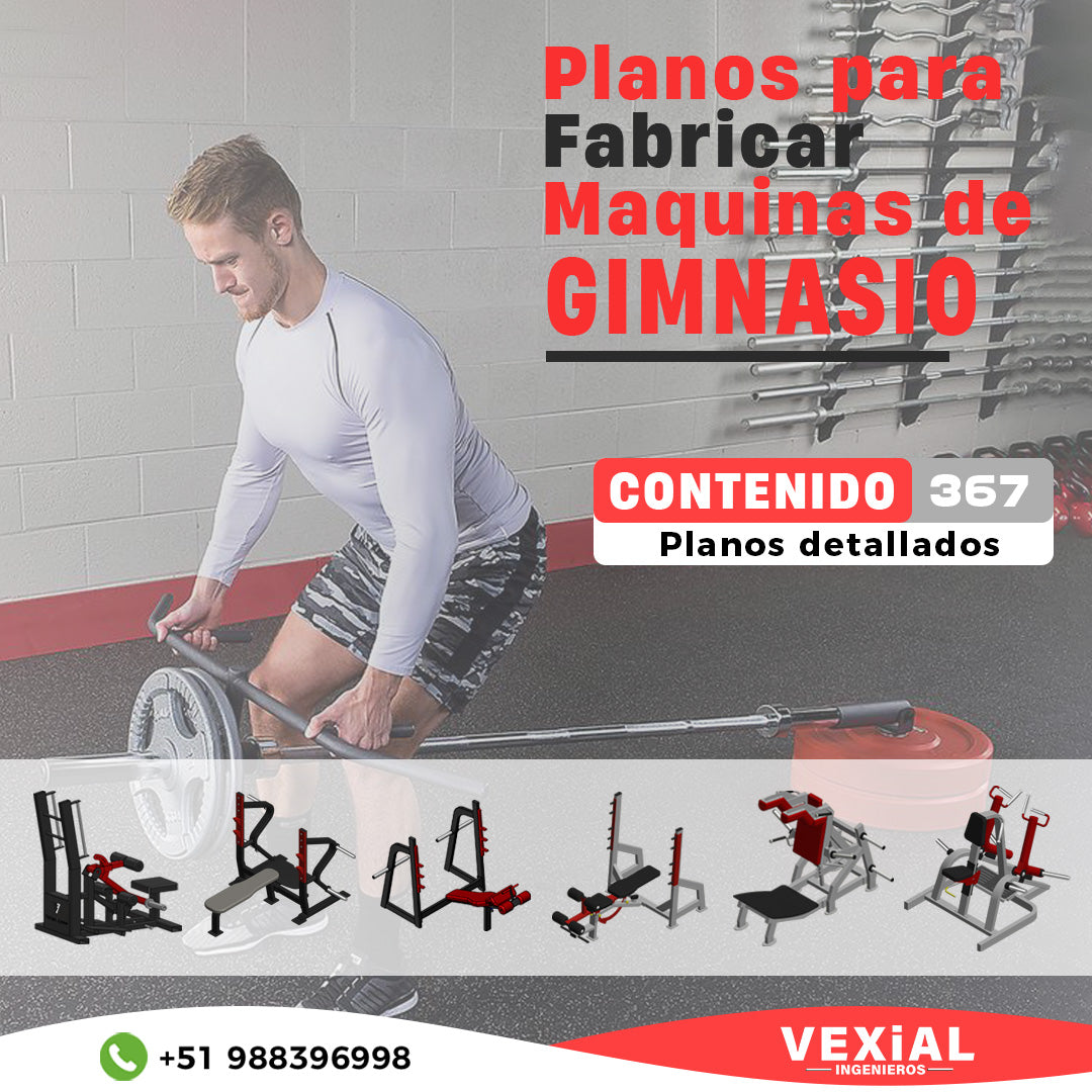 367 PLANOS EN PDF PARA FABRICAR MAQUINAS DE GIMNASIO