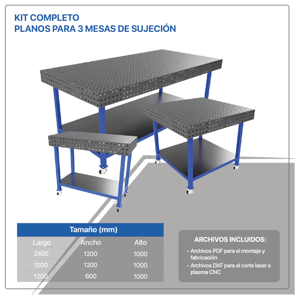 PLANOS PARA MESAS DE SUJECIÓN PARA SOLDADOR (plancha 6 mm)