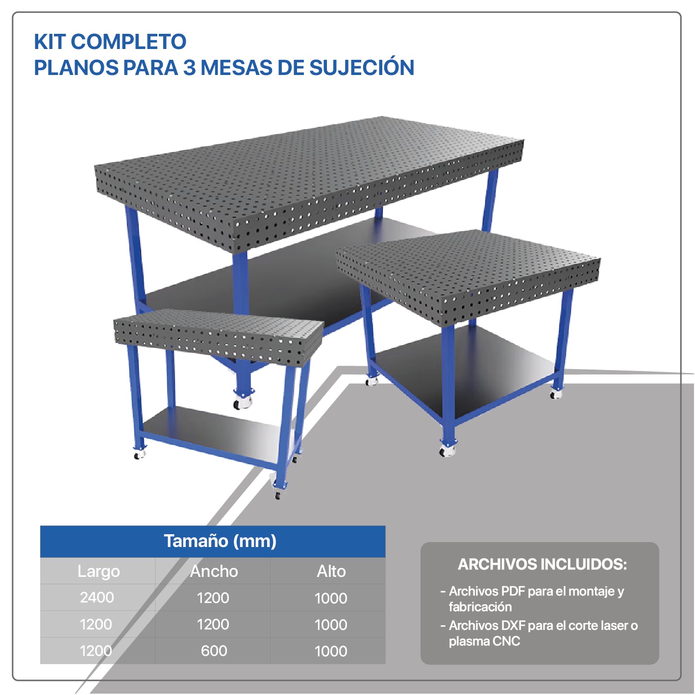 PLANOS PARA MESAS DE SUJECIÓN PARA SOLDADOR (plancha 6 mm)