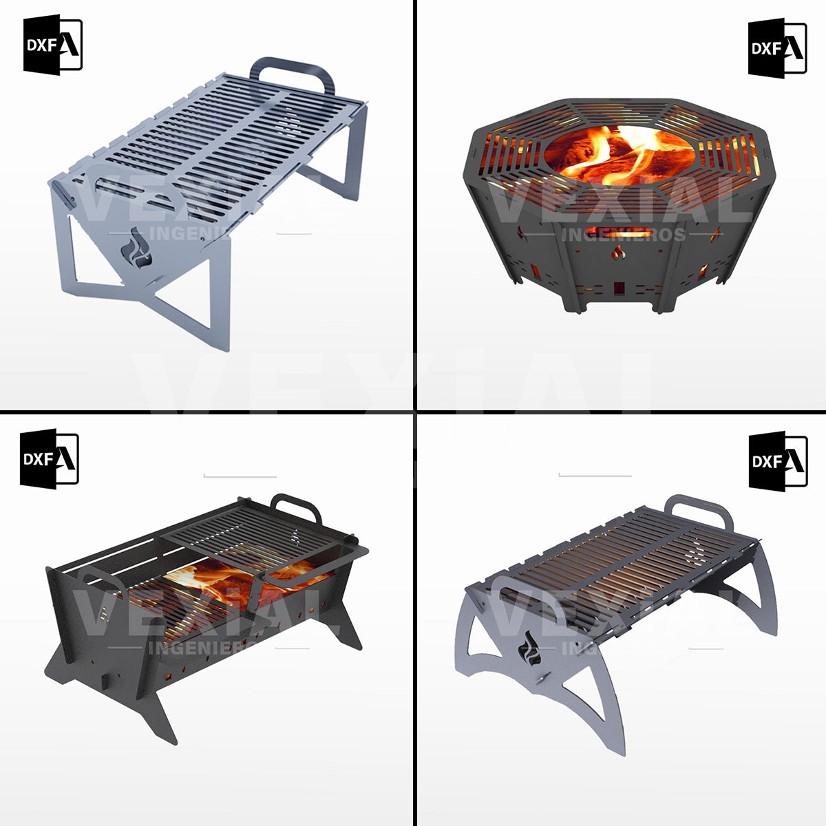 KIT DE 4 PLANOS PARA PARRILLAS PORTATILES
