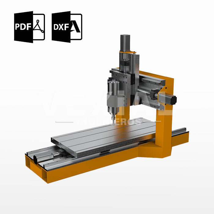 PLANOS FRESADORA CNC DE METAL - AREA DE TRABAJO (800×350×200mm)